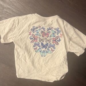 $3-Kids Butterfly Print oversized T-Shirt - White